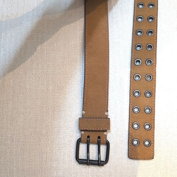 Linea Pelle Double Prong Suede Leather Belt Size M - Picture 5 of 9